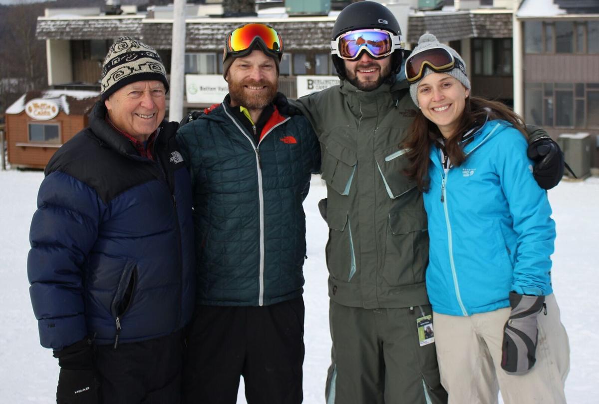 Ralph DesLauriers with his children Adam, Evan, and Lindsay. Ralph DesLauriers, was the original developer of the resort in the 1960s, which he owned and operated for 30 years until he was forced to sell to the bank in 1997. In 2017, the DesLauriers family bought back the resort with a group of local investors. Photo courtesy of Bolton Valley.